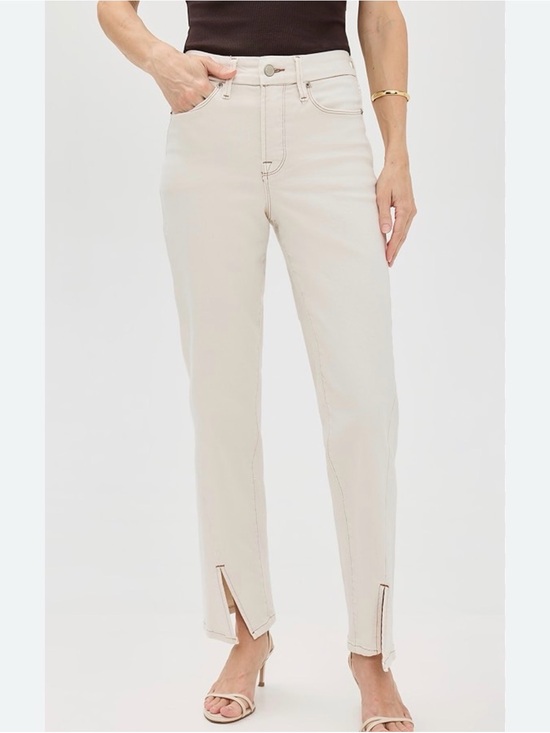 Good American Denim - Good American High-Rise Straight Jeans in Pearl color